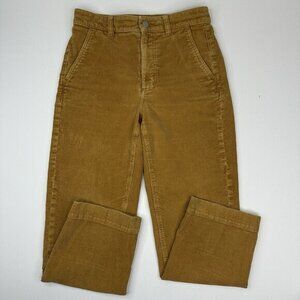 Everlane Women Corduroy Straight Leg Pants Brown High Rise Size 2 Cotton